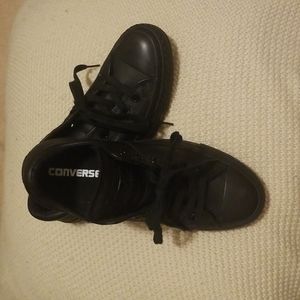 NWT Black leather All Star Converse
